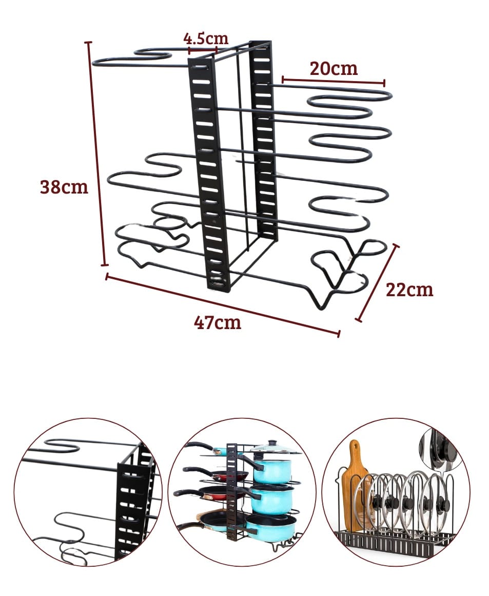 ORDENCOOK^   Organizador de ollas y sartenes ajustable